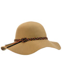 NYfashion101 Exclusive Women's Felt Braided Trim Floppy Wool Hat