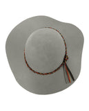 NYfashion101 Exclusive Women's Felt Braided Trim Floppy Wool Hat