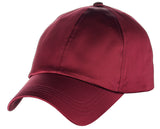 Women's Adjustable Satin Feel Low Profile Baseball Dad Cap Hat