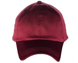 Women's Adjustable Satin Feel Low Profile Baseball Dad Cap Hat