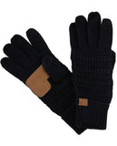 C.C Unisex Cable Knit Winter Warm Anti-Slip Touchscreen Texting Gloves