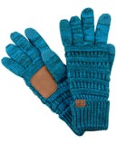 C.C Unisex Cable Knit Winter Warm Anti-Slip Touchscreen Texting Gloves