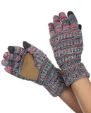 C.C Unisex Cable Knit Winter Warm Anti-Slip Touchscreen Texting Gloves