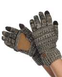 C.C Unisex Cable Knit Winter Warm Anti-Slip Touchscreen Texting Gloves