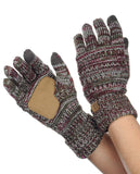 C.C Unisex Cable Knit Winter Warm Anti-Slip Touchscreen Texting Gloves