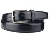 Eurosport Men's Polished Bonded Leather Cut-To-Fit Belt with Metal Square Brushed Buckle