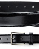 Eurosport Men's Polished Bonded Leather Cut-To-Fit Belt with Metal Square Brushed Buckle