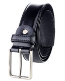 Eurosport Men's Polished Bonded Leather Cut-To-Fit Belt with Metal Square Brushed Buckle