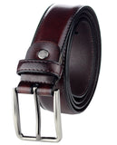Eurosport Men's Polished Bonded Leather Cut-To-Fit Belt with Metal Square Brushed Buckle