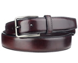 Eurosport Men's Polished Bonded Leather Cut-To-Fit Belt with Metal Square Brushed Buckle