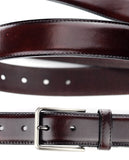 Eurosport Men's Polished Bonded Leather Cut-To-Fit Belt with Metal Square Brushed Buckle
