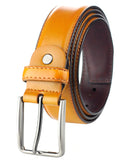 Eurosport Men's Polished Bonded Leather Cut-To-Fit Belt with Metal Square Brushed Buckle