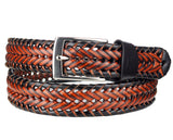 Eurosport Men's Braided Weaved Bonded Leather Dress Belt