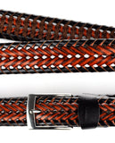 Eurosport Men's Braided Weaved Bonded Leather Dress Belt