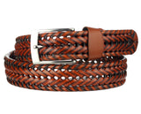 Eurosport Men's Braided Weaved Bonded Leather Dress Belt