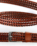 Eurosport Men's Braided Weaved Bonded Leather Dress Belt