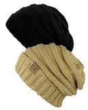 Oversized Baggy Slouchy Thick Winter Beanie Hat - 2 pack set