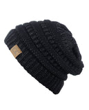 Unisex Trendy Warm Chunky Soft Stretch Cable Knit Slouchy Beanie Skully