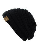 Unisex Trendy Warm Chunky Soft Stretch Cable Knit Slouchy Beanie Skully