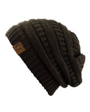 Unisex Trendy Warm Chunky Soft Stretch Cable Knit Slouchy Beanie Skully