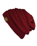 Unisex Trendy Warm Chunky Soft Stretch Cable Knit Slouchy Beanie Skully