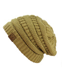 Unisex Trendy Warm Chunky Soft Stretch Cable Knit Slouchy Beanie Skully