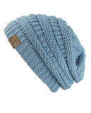 Unisex Trendy Warm Chunky Soft Stretch Cable Knit Slouchy Beanie Skully