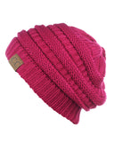 Unisex Trendy Warm Chunky Soft Stretch Cable Knit Slouchy Beanie Skully