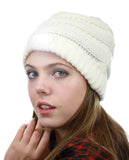 NYFASHION101® LED Hands Free Light Winter Cable Knit Cuff Beanie Hat