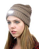 NYFASHION101® LED Hands Free Light Winter Cable Knit Cuff Beanie Hat