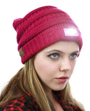 NYFASHION101® LED Hands Free Light Winter Cable Knit Cuff Beanie Hat