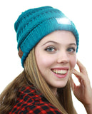 NYFASHION101® LED Hands Free Light Winter Cable Knit Cuff Beanie Hat