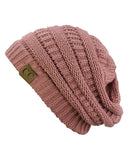 Unisex Trendy Warm Chunky Soft Stretch Cable Knit Slouchy Beanie Skully