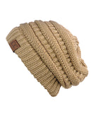 Unisex Trendy Warm Chunky Soft Stretch Cable Knit Slouchy Beanie Skully