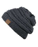 Unisex Trendy Warm Chunky Soft Stretch Cable Knit Slouchy Beanie Skully