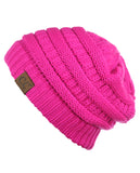 Unisex Trendy Warm Chunky Soft Stretch Cable Knit Slouchy Beanie Skully