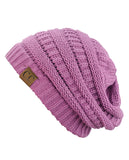 Unisex Trendy Warm Chunky Soft Stretch Cable Knit Slouchy Beanie Skully