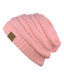 Unisex Trendy Warm Chunky Soft Stretch Cable Knit Slouchy Beanie Skully