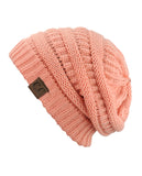 Unisex Trendy Warm Chunky Soft Stretch Cable Knit Slouchy Beanie Skully