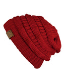 Unisex Trendy Warm Chunky Soft Stretch Cable Knit Slouchy Beanie Skully