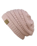 Unisex Trendy Warm Chunky Soft Stretch Cable Knit Slouchy Beanie Skully