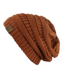 Unisex Trendy Warm Chunky Soft Stretch Cable Knit Slouchy Beanie Skully