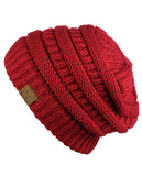 Unisex Trendy Warm Chunky Soft Stretch Cable Knit Slouchy Beanie Skully