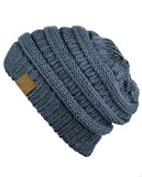 Unisex Trendy Warm Chunky Soft Stretch Cable Knit Slouchy Beanie Skully