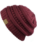 Unisex Trendy Warm Chunky Soft Stretch Cable Knit Slouchy Beanie Skully