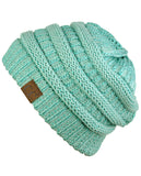 Unisex Trendy Warm Chunky Soft Stretch Cable Knit Slouchy Beanie Skully