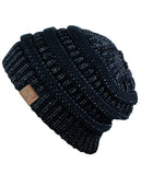 Unisex Trendy Warm Chunky Soft Stretch Cable Knit Slouchy Beanie Skully