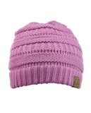 Unisex Trendy Warm Chunky Soft Stretch Cable Knit Slouchy Beanie Skully