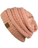 Unisex Trendy Warm Chunky Soft Stretch Cable Knit Slouchy Beanie Skully