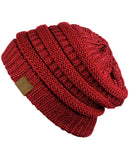 Unisex Trendy Warm Chunky Soft Stretch Cable Knit Slouchy Beanie Skully